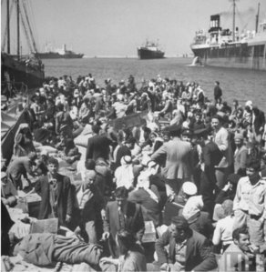 פליטים בנמל חיפה 1948